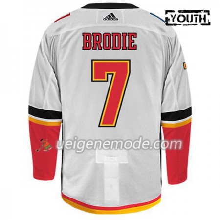 Kinder Eishockey Calgary Flames Trikot TJ BRODIE 7 Adidas Weiß Authentic